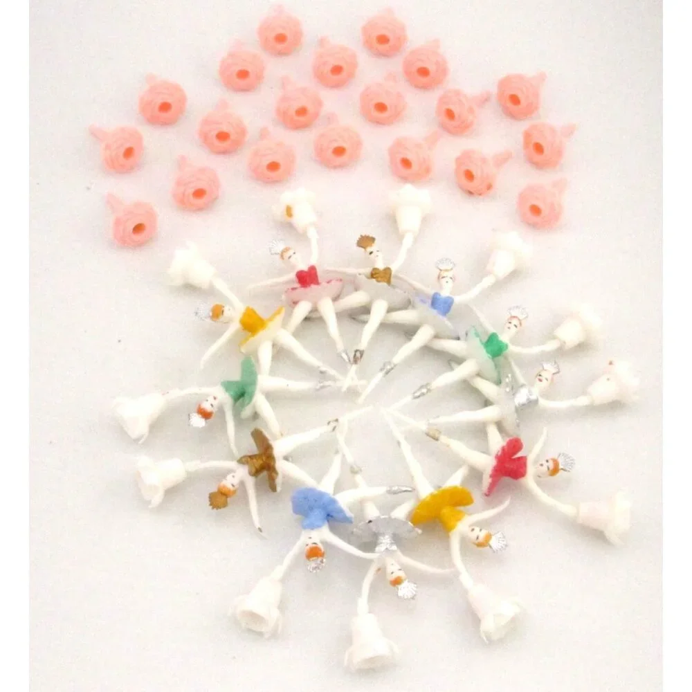 Vintage Ballerina Cake Topper Dancer Candle holder Retro Party Cupcake Birthday